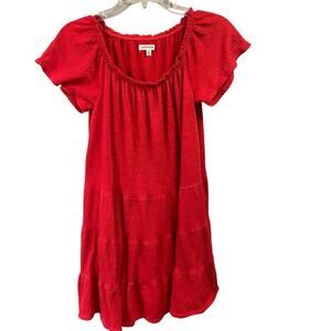 Max Studio Red Tiered Dress Size Small